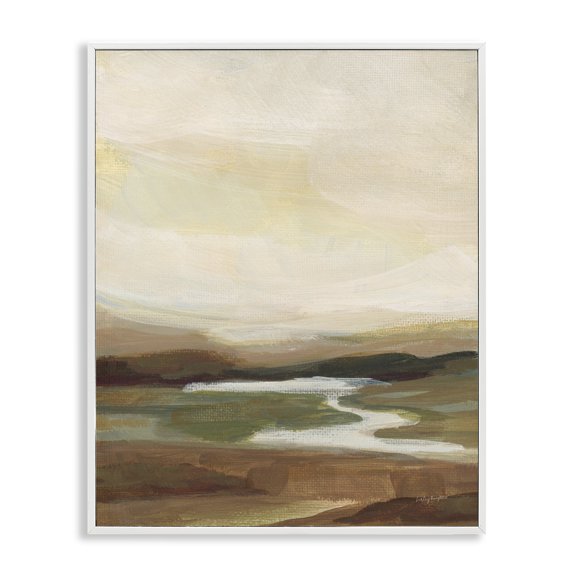Stupell Industries Chestnut Springs River Landscape Painting White Framed Art Print Wall Art, 24 x 30