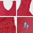 thumbnail image 7 of Conairie Swimsuit Coverup For Women Sleeveless Loose Crochet Knit Bathing Suits Cover Up V Neck Summer Beach Swimwear Vacation Outfits Red One Size, 7 of 7