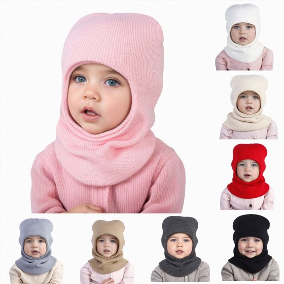 WUANDIXFA Baby Hats Kids Winter Beanies Warm Cold Weather Hats Boys Girls Children,White,One Size
