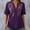 Purple, variant on YHAJDS Short Sleeve Sweater for Women V Neck Embroidered Detail Loose Casual Summer Top