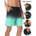 thumbnail image 3 of Hanerdun Mens 2 in 1 Athletic Running Shorts with Liner & 5 Pockets Dry Fit Workout Bottoms Green XL, 3 of 7