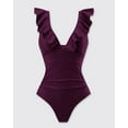 thumbnail image 5 of YNIQUE Women's One Piece Swimsuits Costume Tummy Control Ruffle V-Neck Push Up Monokinis Swimming Swimsuits for Women, 5 of 7