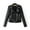 Black, variant on Leather Jacket Women Motorcycle Jacket Short Lapel Jacket Tops Motor Punk Coat Biker Cropped Zip Coat Fall Jackets for Women 2024 Black M