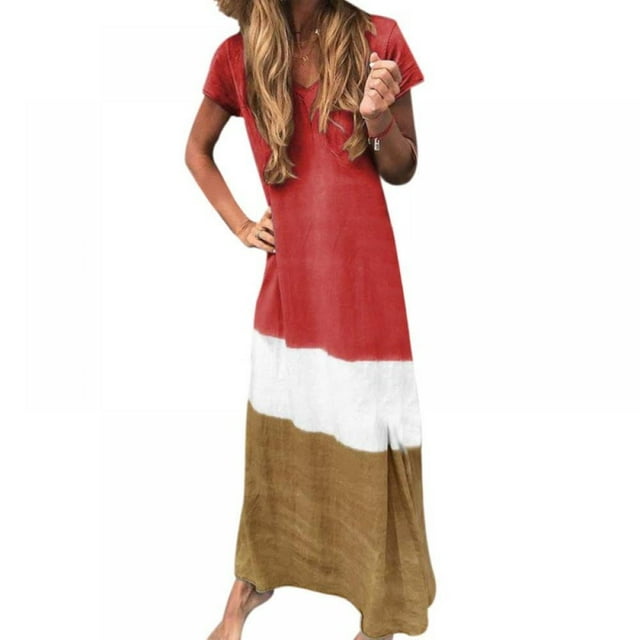 Robe Longue pour Femmes à Imprimé Floral, Robe Bohème de Plage, Robe Maxi, Robe de Soirée pour Femmes, Robe d'Été