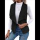thumbnail image 3 of Chaleco Informal Sin Mangas de Felpa para Mujer, Otoño e Invierno, Tipo Cárdigan. Negro XXL, 3 of 10
