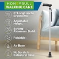 thumbnail image 2 of Bastón HONEYBULL con colchón de aire para hombre y mujer - Plegable, ajustable, con base protectora, resistente | Bastones para adultos mayores (plateado), 2 of 5