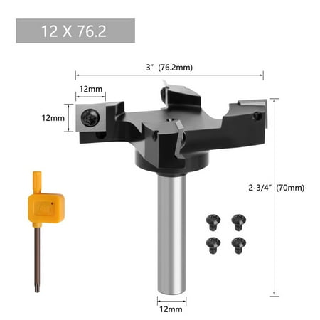 

76mm Woodworking Router Bit 4 Edge Slotting Cutter Milling Cutter Trimming