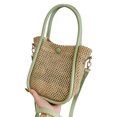 thumbnail image 2 of Bolso de hombro tejido de paja para mujer, bolso de mano ligero para hombro, bolso de playa para exteriores, 2 of 8