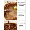 thumbnail image 5 of Coollooc Rattan Serving Tray with Handles Woven Wicker Tray Round Shallow Rattan Basket Fruit Tray Decor for Serving, Woven Serving Tray Rattan Flower Basket(M), 5 of 9