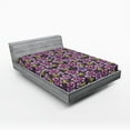 thumbnail image 2 of Ambesonne Lilac Flowers Fitted Sheet, Nostalgic Boho Jungle, California King, Pistachio Green Lavender, 2 of 5