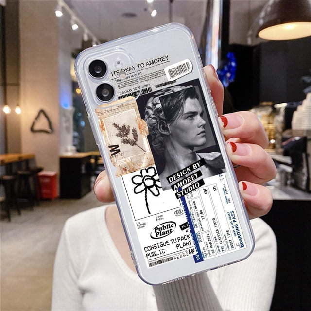 Funda transparente de gran arte estética David Mona Lisa para iPhone 12 PRO X XR XS SE20 TPU suave para iPhone 13 7 8 Plus 11 Pro MAX Tan Jianjun unisex