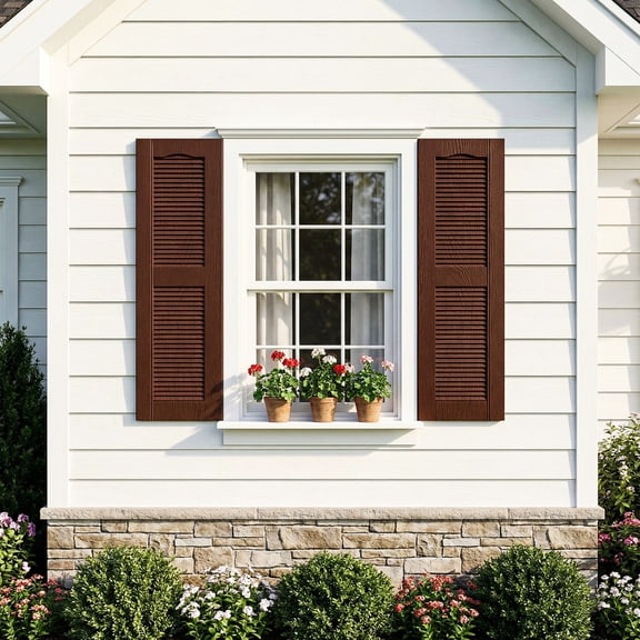 Barara King Shutters for Windows with Premium Board and Batten, Modern Shutters with Easy Mount for Farmhouse, Home Office, Living Room, Bedroom, Red(14"*25")