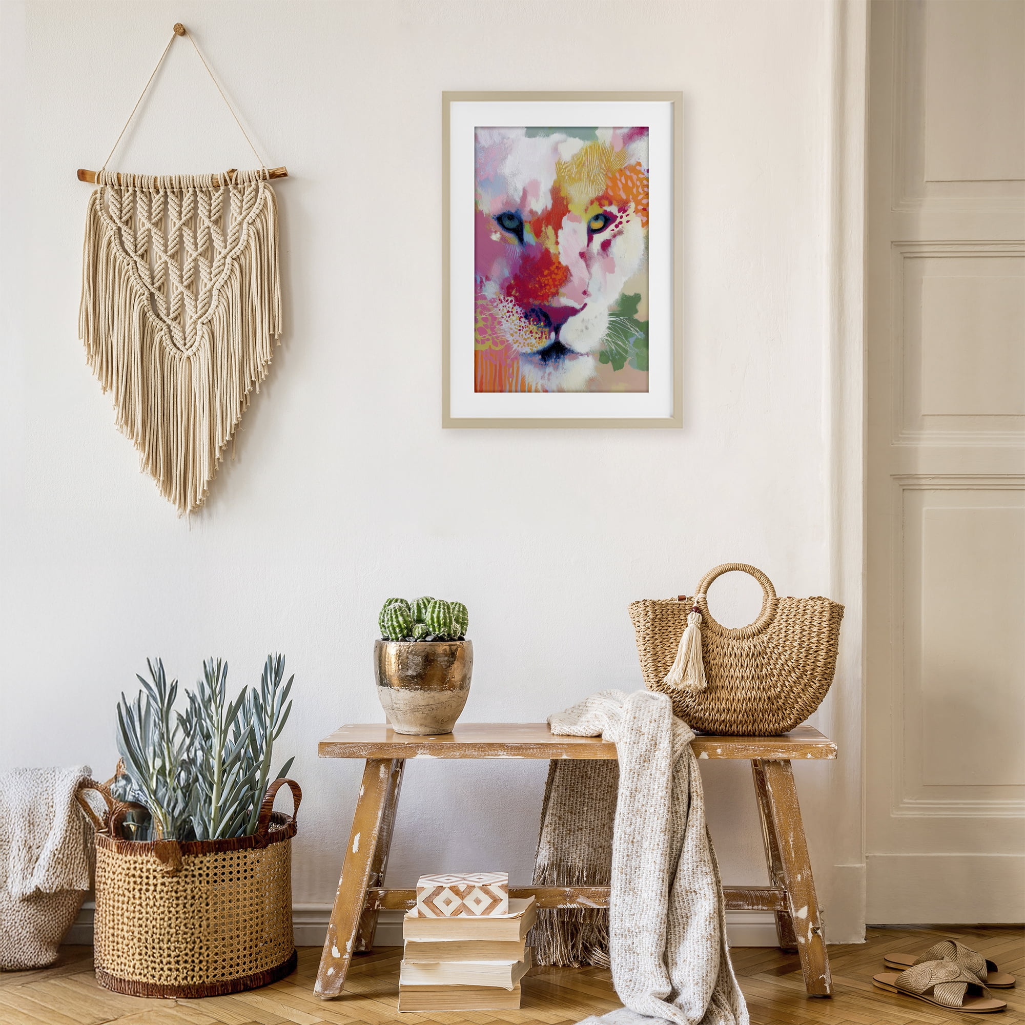 Stupell Industries Lion Eyes with Intense Gaze Birch Framed Print Under Glass, design by Chromatic Storm Studio