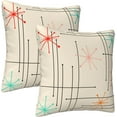 thumbnail image 6 of Retro Mid Century Throw Pillow Covers Soft Square Cushion Pillowcase Set of 2 for Sofa Couch Home Decor 18 X 18 in, 6 of 6