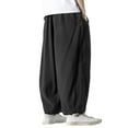 thumbnail image 7 of INCERUN Men's Loose Drawstring Harem Pants Casual Wide Leg Trousers Long Pants, 7 of 7