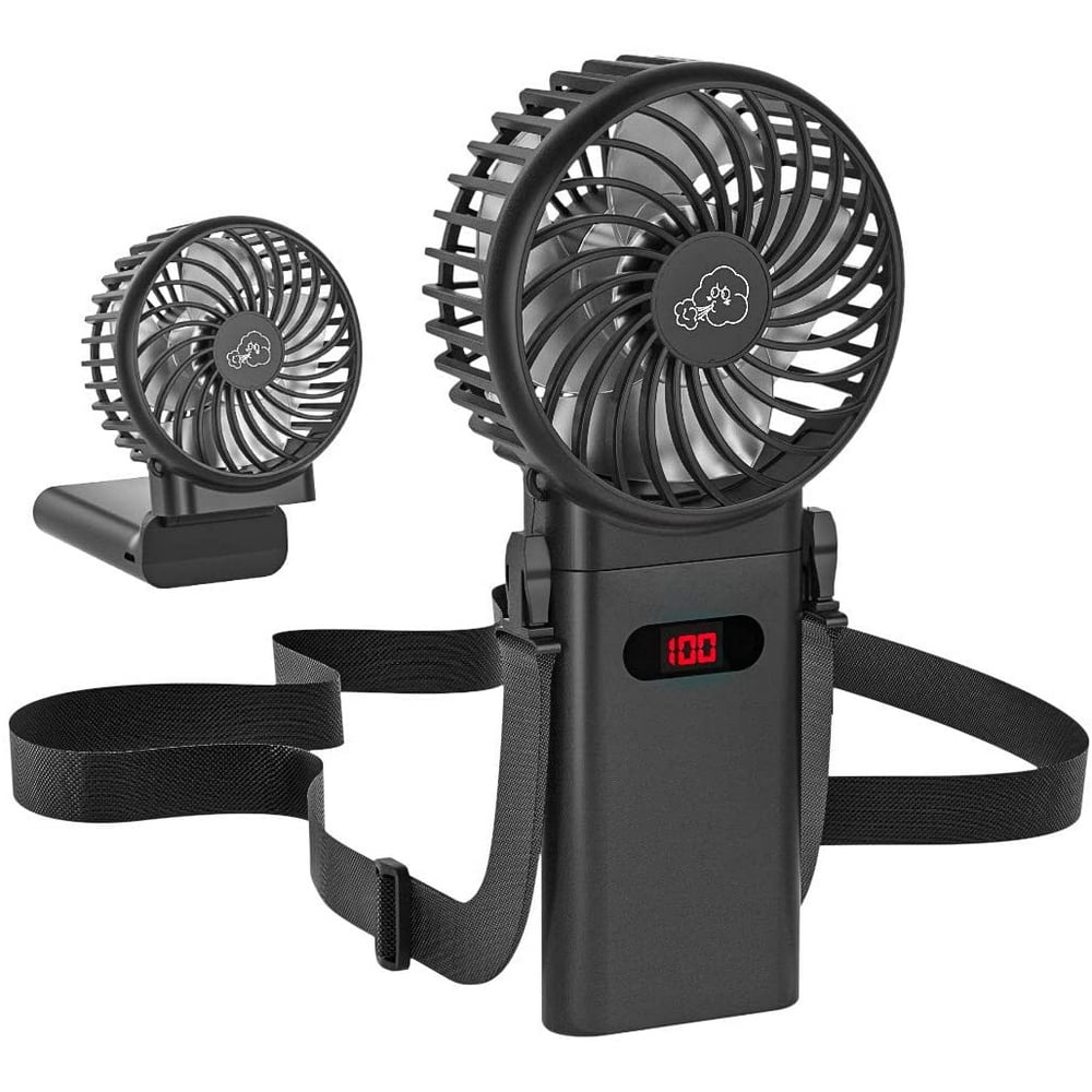 Portable Handheld Fan, Adjustable and Detachable Lanyard Neck Fan