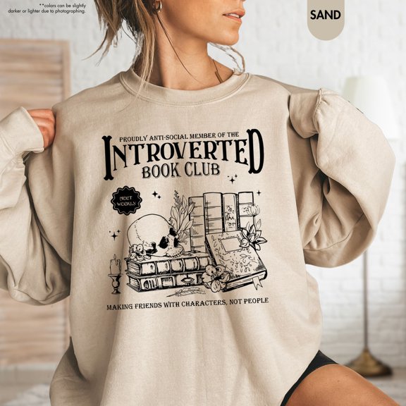 Introverted Book Club Sweatshirt, Anti Social Book Club Shirt, Book Lover Gift, Bookworm Shirt,Bookish Shirt,Romance Reader Gift,Book Reader TSHIRT All Size S-5XL