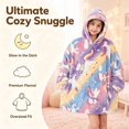 thumbnail image 2 of Kids Glow in The Dark Hooded Blanket Hoodie, Oversized Wearable Blanket for Boys & Girls Flannel Fleece One Size Purple G0P, 2 of 7
