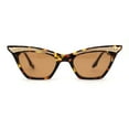 thumbnail image 1 of Womens Gold Metal Eyebrow Square Cat Eye Horn Rim Sunglasses Tortoise Brown, 1 of 4