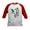 Red/White, variant on - Rainbow Hummingbird On Trumpet Vine Kids Baseball - Kids Cotton Baseball Jersey, 3/4 Sleeve Shirt