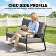 thumbnail image 4 of Outsunny Outdoor Sofa with Thick Cushions 2 Seater, Light Grey, 4 of 10
