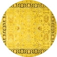 thumbnail image 1 of Ahgly Company Machine Washable Indoor Round Persian Yellow Traditional Area Rugs, 4' Round, 1 of 4