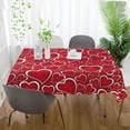 thumbnail image 5 of Coolnut Cute Love Heart Rectangle Tablecloth,Valentine's Day Mother's Day Kitchen Decoration Dinner Rectangular Table Cover for Party Holiday Hotel BBQ-Machine Washable 60x108In, 5 of 7