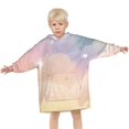 thumbnail image 3 of Soft Cloud Starry Scene Blanket Hoodies for Kids 6-13YR Oversize Wearable Blanket Hoodies for Boys Girls Teens, 3 of 7