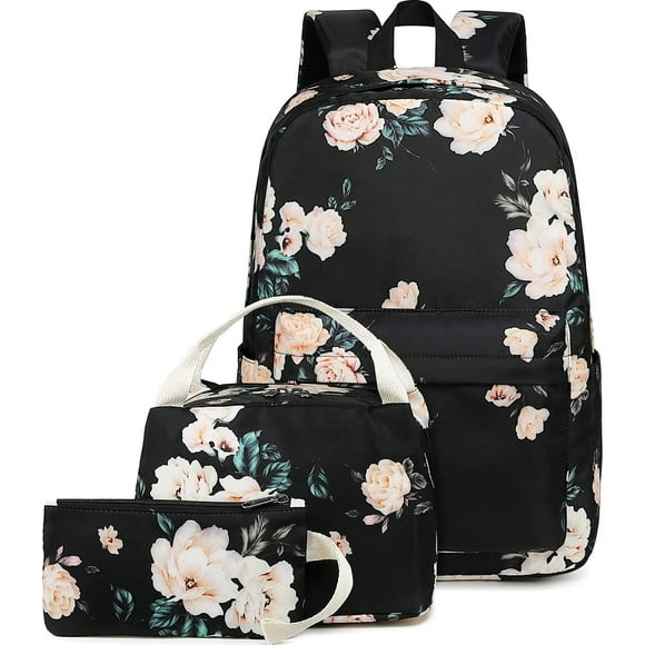 School Backpack Set Girls Womens Laptop Bookbag Casual Daypack Fits 15 inch Laptop with Lunch Tote Bag
