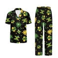 thumbnail image 5 of Yuyamidu Jamaica Flag Women Pajama Button Down Notch Collar Soft Pj with Long Pant Lounge Set Two Piece for Sleep or Lounge, 5 of 7
