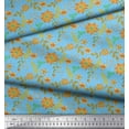 thumbnail image 3 of Soimoi Poly Georgette Fabric Leaves & Aster Floral Print Sewing Fabric Yard 52 Inch Wide, 3 of 3
