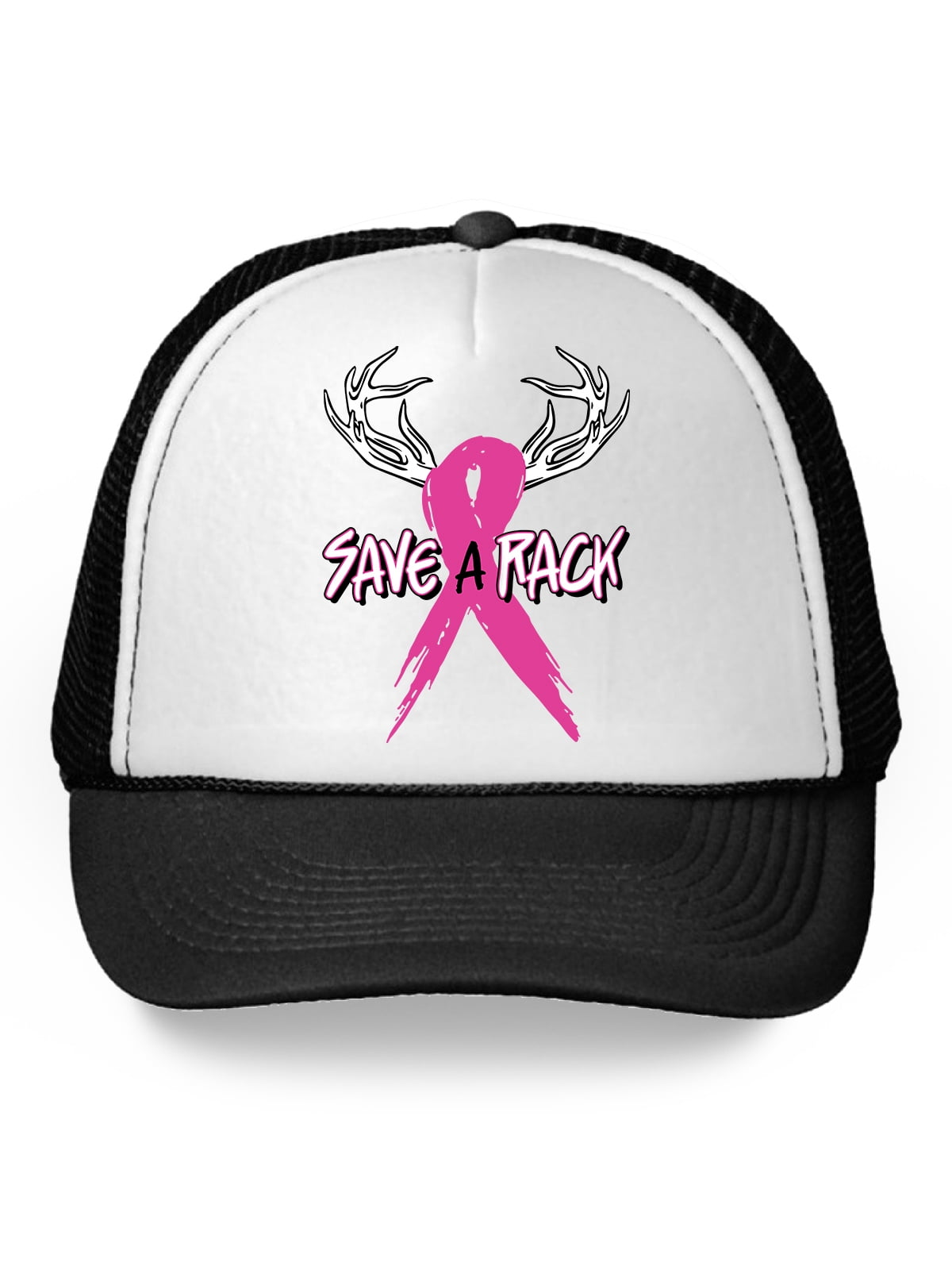 Fabricated in USA 100% Leather - Handmade Unique Pink Ribbon Trucker Breast Cancer Campaign Comfortable Snapback Back Design Hats Pink Color Stoked Hats
