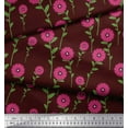 thumbnail image 2 of Soimoi Polyester Crepe Fabric Leaves & Floral Clip Art Printed Craft Fabric by The Yard 52 Inch Wide, 2 of 3