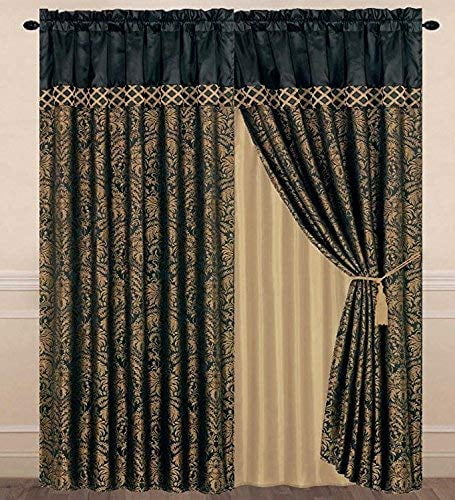 Louis Vuitton Black and Beige and Yellow Area Window Curtain