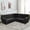Black, variant on TOPCHANCES Velvet Sectional Corner Sofa Covers, 5 Seat L-Shaped Sectional Couch Slipcovers, 3 Piece Stretch Soft Furniture Sofa Protector for 5-Seater Corner Sofas ( Black )