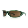 thumbnail image 4 of Urban Y2K Wrap Around Sport Plastic Windbreak Oval Sunglasses Green - Brown, 4 of 8