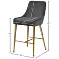 thumbnail image 3 of Meridian Furniture Owen 28"H Velvet Bar Stool in Gray (Set of 2), 3 of 5