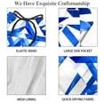 thumbnail image 4 of luoweisi Men's Beach Shorts Quick Dry Swim Trunks with Mesh Lining Blue and White Geometry XL, 4 of 5