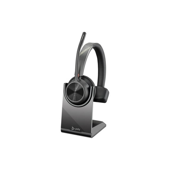HP Poly Voyager 4310 UC Wireless Monoaural Headset with Charging Stand and USB-A Adapter, Zoom Certified