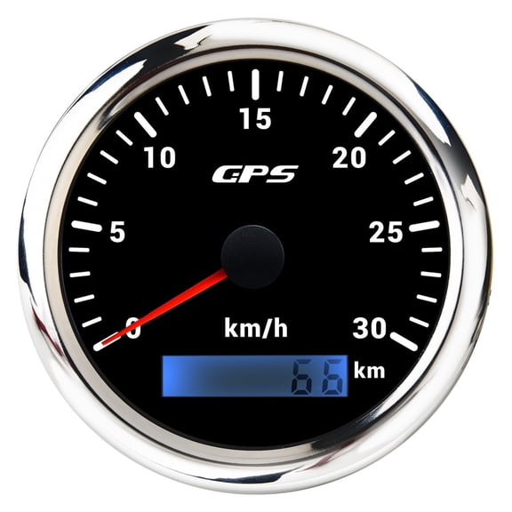 30/60/120/200KM/H Car GPS Speedometer Gauge With GPS Antenna 7 Color Backlight Fit For Motorcycle Black Silver Speed Meter 85MM ,Easy to Install