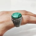 thumbnail image 2 of Malachite Mans Ring, Natural Green Malachite, Spiritual, Silver Jewelry, 925 Silver Ring, Birthday Gift, Heavy Mens Ring, Arabic Design, Ottoman Style Ring, Christmas, Turkey Mens Signet Ring, 2 of 7