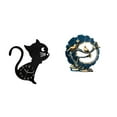 thumbnail image 1 of Reloj de pared con diseño de gato, resina acrílica, adorno, escultura de pareja, silencioso, para el hogar, guardería, sala de juegos, adecuado para r, 1 of 8