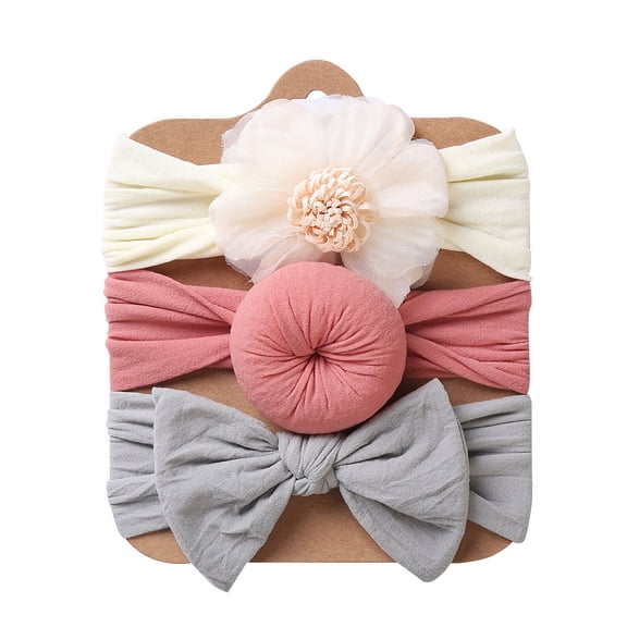 3-Pack Baby Headbands – Elastic Hair Bow Hairbands for Newborns, Infants, Toddlers & Kids, Cute Hair Accessories for Girls