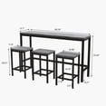 thumbnail image 3 of Danolapsi 4 Pieces Kitchen Dining Table Set Industrial Breakfast Table Set Dining Bar Table And Chairs Set With 3 Stools Metal Frame Space-Saving Design For Living Room Dining Room Game Room, 3 of 9