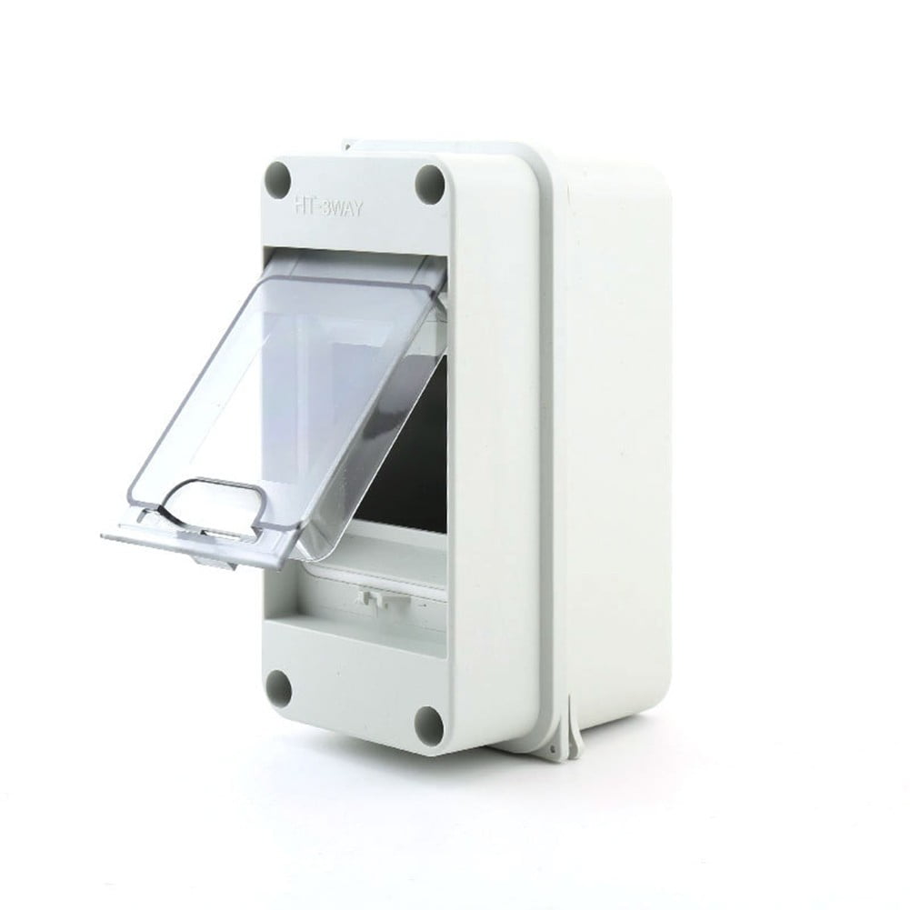 2PCS 3-Way Power Distribution Box IP65 Rail Enclosure Wall Mounted Junction Box