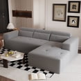 thumbnail image 6 of 109'' Modern Modular Sectional Sofa, Teddy Fabric L Shaped Couch, 3 Seat Corner Sofa Couch, Modern Upholstered Couch with Chaise & Pillows for Living Room Apartment, No Assembly Required BN.3435, 6 of 15