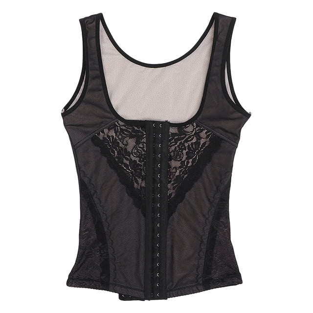 Corsé transpirable para pérdida de peso para mujer, traje moldeador de cuerpo adelgazante con cintura elástica alta, negro