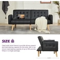 thumbnail image 4 of TYBOATLE Faux Leather Convertible 65'' Folding Futon Sofa Bed w/ 2 USB, Loveseat for Small Space, Apartment, Dorm, Living Room, Office, Black, 4 of 10
