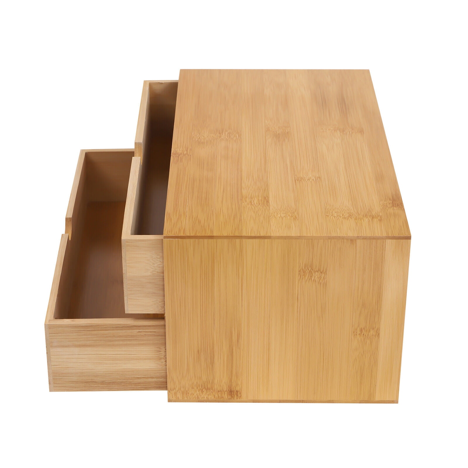 Desk Organizer - Mini Bamboo Desk Drawer Tabletop Storage Organization Box for Office Home Toiletries Supplies, No Assembly Required