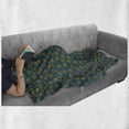 thumbnail image 6 of Sunflower Soft Flannel Fleece Throw Blanket, Graphic Flower Kids Nursery Style Meadow Nature Pattern, Cozy Plush for Indoor and Outdoor Use, 50" x 60", Dark Teal Yellow, by Ambesonne, 6 of 6